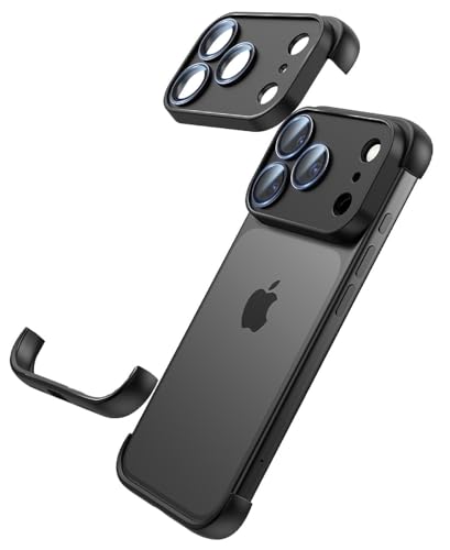 MIMGOAL Custodia Senza Bordo per iPhone 17 Pro Max – Cover Ultra-Sottile in Silicone con Protezione Fotocamera, Antiurto, Leggera e Minimalista, Compatibile MagSafe, Nero