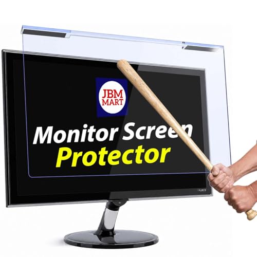 Image of JBM MART 24 Inch Monitor Screen Protector Glass | LED Monitor Guard for 23, 23.6, 23.8, 24 Inch [Non Breakable Tempered Fiber Glass Guard]- 100% Crystal Clear Transparent