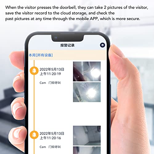 Campainha de vídeo WiFi sem fio, campainha de chamada de vídeo HD de 128 GB de memória com receptor
