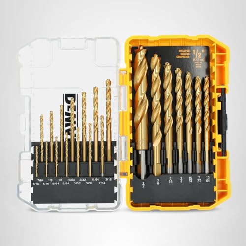 DEWALT Drill Bit Set, 21 Pc. Titanium Nitride Coated Pilot Point DEWALT Bit Set with Case for Wood, Metal and Plastic (DW1361) - Image 10