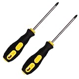 Sipery 2 Pack Phillips Screwdriver - 4 Inch Shaft, Cross-head 6mm PH2 Magnetic Extended Screwdriver With Rubber Handle
