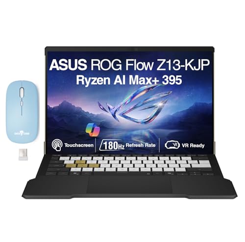 Image of ASUS ROG Flow Z13-KJP Creator 2-in-1 Laptop 13.4 inch Touchscreen IPS WQXGA Display (AMD Ryzen AI Max+ 395, 128GB LPDDR5X, 2TB M.2 PCIe SSD, Backlit KB, WiFi 7, Win 11 Pro) w /Dockztorm Wireless Mouse