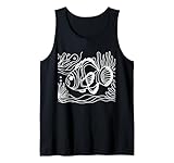 Line Art Poisson & Ichtyologiste Faux Percula Poisson Clown Débardeur