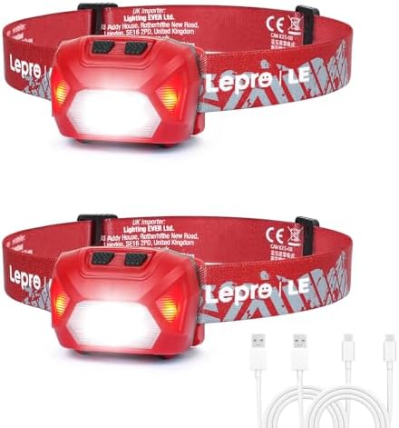 Lepro Lampe Frontale LED Rechargeable Puissante, D500 Torche Fron...