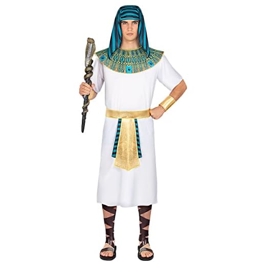 Funidelia | Disfraz de Faraón para hombre Egipto, Faraón, Culturas, Países - Disfraz para adultos y divertidos accesorios para Fiestas, Carnaval y Halloween - Talla S - M - Blanco