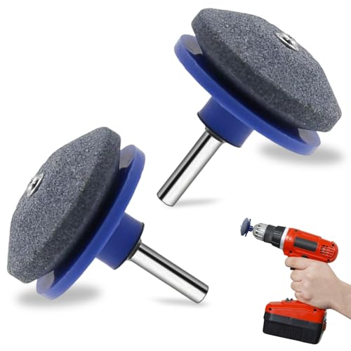Lawnmower Blade Sharpener,2 PCS Lawn Mower Blade Sharpener,Blue Sharpening Tool,Blade Sharpener Garden Tools,Garden Tool Sharpener for Multiple Shear Blades,For Rotary Lawn Mower ＆ Lawn Edgers Tool