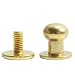 Bluemoona 50 Sets - Head Button 7mm 0.27" Brass Stud Screwback Screw Back Spots for Leather Rivet Gold