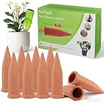 WUJUN Plant Watering Stakes 10 Pack Automatic Waterers for Vacations, Plant Water Devices Terracotta Self Watering Spikes for Wine Bottles Great Plants for Indoor & Outdoor Plants