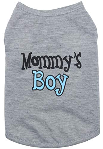 Oasis Plus Mommy's Boy Gray Pet T-Shirt Vest Outfits Clothes for Female Male Dog Cat Rabbit