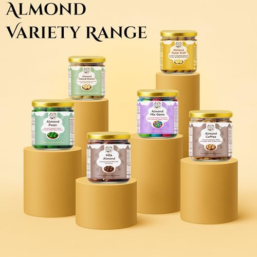 Image of NISHRU Almond Chocolate Kesar Kulfi 100g | Chocolate Coated Badam with Kesar Flavour | Premium Dry Fruit Chocolate Gift Pack