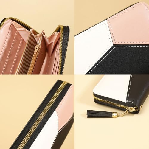 Wallet for Womens Genuine Leather Multi Credit Card Large Capacity Zip Around Clutch Travel Wristlet4