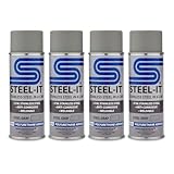 Steel-It 1002D Polyurethane Aerosol, Industrial Paint Coatings, Weldable, Easy to Apply - Steel Gray (4 Pack)