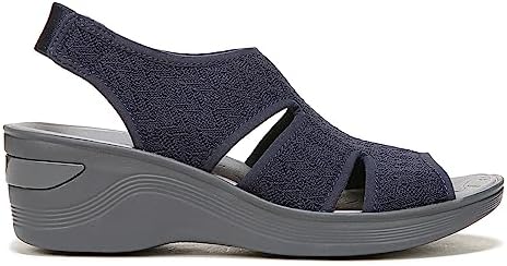 BZees Womens Daytona Slip-On Wedge Sandal Navy Blazer 9 M | Image 1