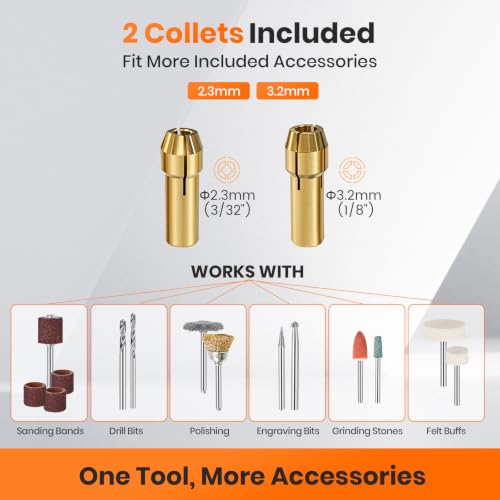 Image of HARDELL 12V Cordless Rotary Tool Kit 6-Speed 30000RPM Rotary 94 Accessories | Power Rotary Tools for Engraving, Sanding, Polishing, Cutting, Carving, DIY and Craft Projects