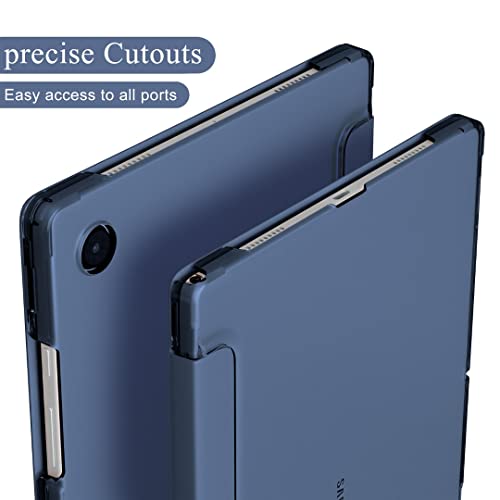 ProElite Smart Flip Case Cover for Samsung Galaxy Tab A8 10.5" SM-X200/ SM-X205/ SM-X207 Translucent Back with Stylus Pen, Dark Blue - Image 4