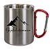 Edelstahltasse mit Carabiner " Gipfelstürmer " Blechtasse, Campingtasse,Kaffeetasse mit Motiv,Bürotasse, bedruckte Tasse mit Sprüchen oder Bildern
