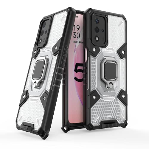 Image of zivite TPU Tough Armor Bumper Back Case Cover For Oppo A93 5G / A93S 5G|Ring Holder & Kickstand In-Built|360 Degree Protection Back Case Cover For Oppo A93 5G / A93S 5G (Transparent)