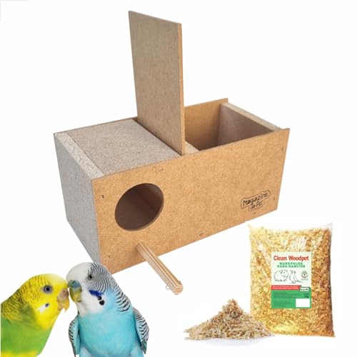 Ninho para Periquito Com Gancho Madeira Para Gaiola Criadeira