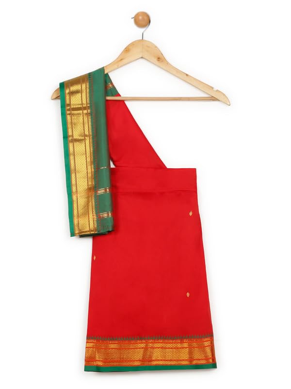 Image of LITTLE GINNIE Ready To Wear Ethnic Saree for Girls - Multicolor Ages 2-8 Years