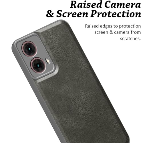 Image of amazon basics Back Cover for Moto Edge 50 Fusion 5G | Ultra Slim Soft Rubberised Case | Oil Feel Soft Leather Back | Camera Protection - Gray