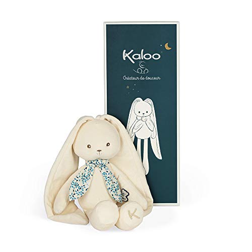 Kaloo - Lapinoo - Pantin Lapin - Peluche Bébé en Velours Côtelé - 35 cm - Couleur Crème - Matière très Douce - Boîte Cadeau - Dès la Naissance, K969946
