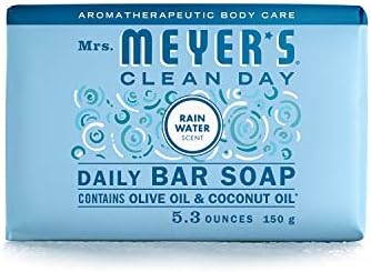 Mrs. Meyer's Bar Soap, Use as Body Wash or Hand Soap, Made with Essential Oils, Rain Water, 5.3 oz, 1 Bar