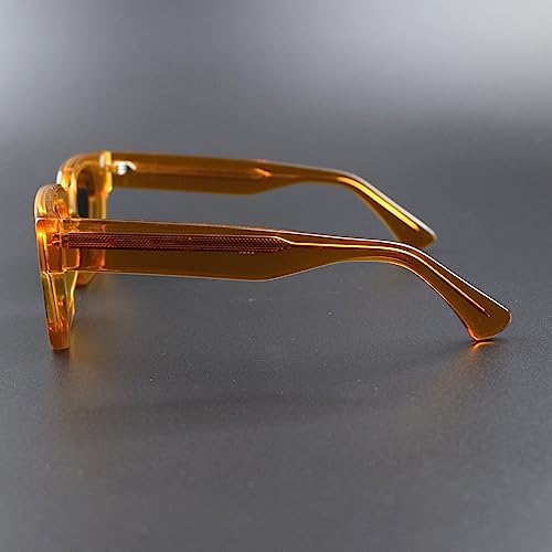 Image of Retro Fashion Thick Acetate Polarized Sunglasses Trendy Square Men Womens Black Grey Shades Vintage