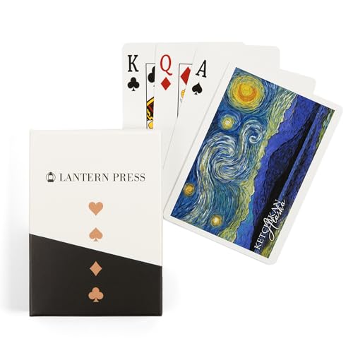 Lantern Press Ketchikan Alaska Starry Night naipes póker