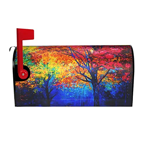 Foruidea Autumn Fall Trees Mailbox Covers Magnetic Mailbox Wraps Patriotic Post Letter Box Cover Standard Oversize 21 X 18 Makover Mailwrap Garden Home Decor #TOP1