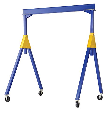 Vestil FHSN-4-10 Steel Knockdown Fixed Gantry Crane with Phenolic Casters 10 Ft. 4000 Lb. Capacity Blue