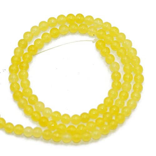 rockible Strand Bright Yellow Jade Round Loose Making 15.5" Cover
