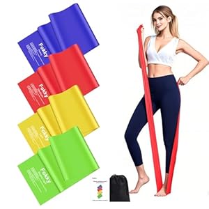 Fokky 2M Resistance Bands, Exercise Band with 4 Different Resistance Levels, Long Resistance Band Women/Men, Resistance Band Ideal for Strength Training, Yoga, Gym, Pilates