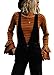 Yissang Women's Long Cascading Ruffle Sleeve T Shirt Tunic Tops Pullover Blouse Stripe Brown X-Large