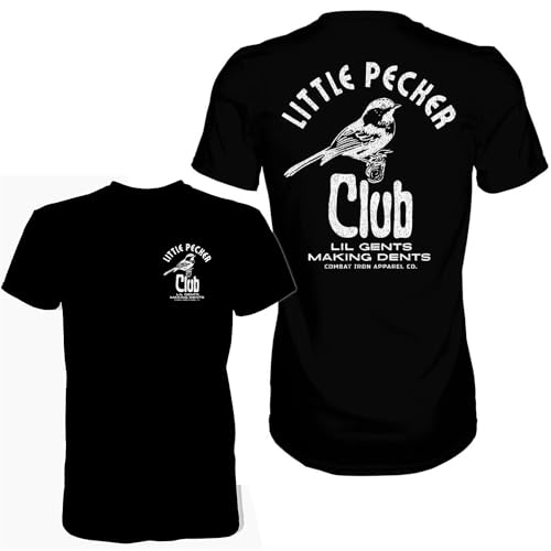 Combat Iron Mens Graphic T-Shirt Lil Gents Making Dents - Athletic Fit Tee Pre-Shrunk Cotton Poly Blend Soft Comfortable Everyday Shirt - Black X-Large