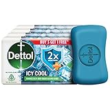Dettol Icy Cool Bathing Soap Bar With 2x Menthol (300gm), 75gm - Pack of 4