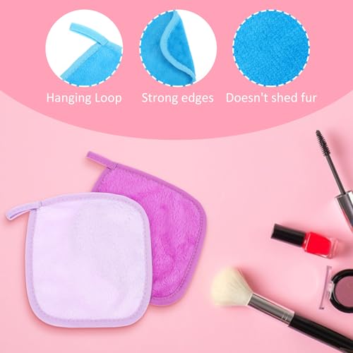 7 unidades de paños para la cara, almohadillas desmaquillantes de maquillaje, paños desmaquillantes lavables de microfibra, paños de limpieza facial, almohadillas desmaquillantes reutilizables (16 x - imagen 6