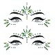 2pcs Grün Edelstein Kristall Gesicht Tattoo，Glitzersteine Gesicht Kit kann auf Ihrem Gesicht die ganze Nacht für viele Anlässe,Sie sind das perfekte Geschenk für Kinder und Erwachsene.