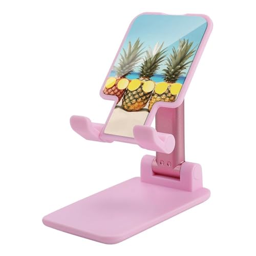 Support téléphone portable ananas double pliable réglable en hauteur rose Seaside Beach