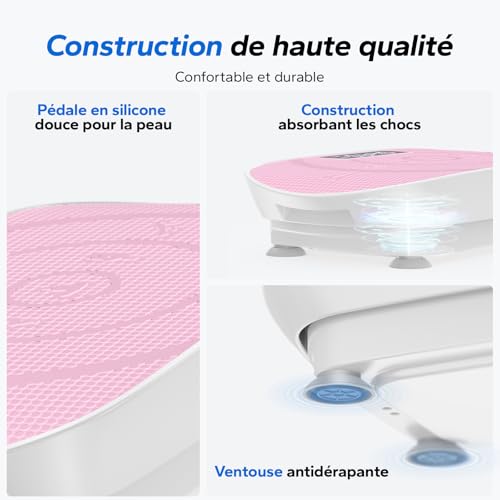 MERACH CV30 Pro Puissant Plateforme Vibrante (Rose) – vue 7