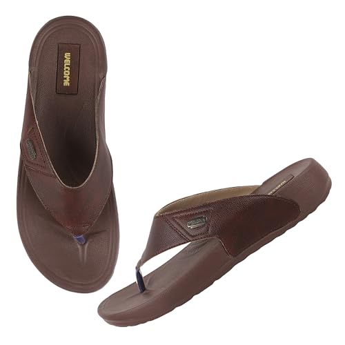Image of WELCOME Soft Men's Slippers with Cushion FootBed for Adult | Comfortable & Light Weight | Stylish & Anti-Skid | Waterproof & Regular Flip Flops for Gents /Boys