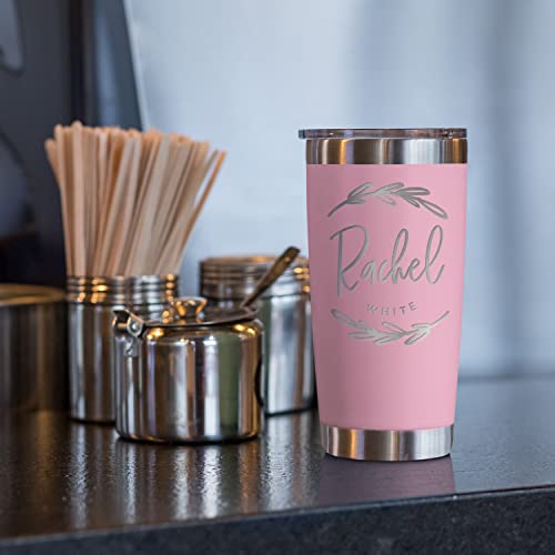 Personalized Tumblers, Stainless Steel 20 Oz Tumbler W/Lid | 13 Designs | Personalized Cups Double Walled Insulated Coffee Cup For, Gym, Fitness | Hot And Cold Drink Use - Black #TOP5