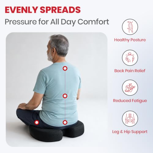 Image of AGEasy (Max Group Coccyx Cushions for Office & Car, Durable Memory Foam Coccyx Cushion for Tailbone Pain Relief Cushion for Sciatica, Breathable Fabric & Machine Washable Cover