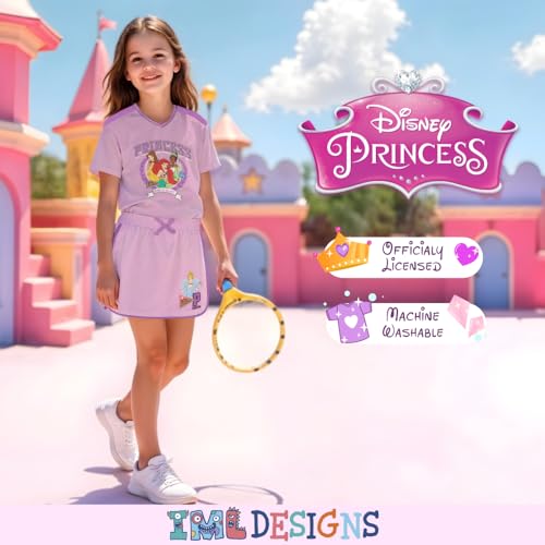 Image of Disney Princess, Lilo and Stitch, Minnie Mouse, Moana and Frozen Girls 2-Piece Sets - Short Sleeve T-Shirt and Skort for Kids