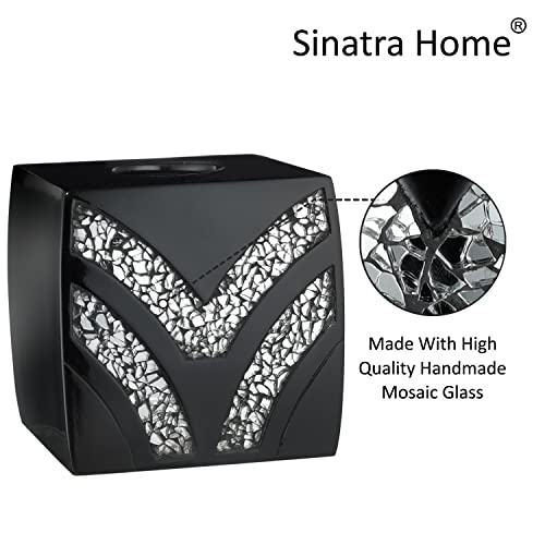 Zahari Home Sinatra Tissue Box Cover Square Tissue Holder For Bathroom Bedroom Living Room, Black #TOP3