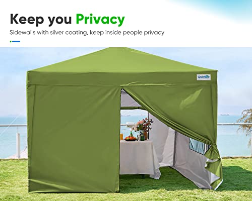 Quictent Privacy 8X8 Ez Pop Up Canopy Tent Enclosed Instant Canopy Shelter Portable With Sidewalls And Mesh Windows Waterproof (Green) #TOP4