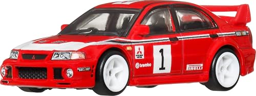 Image of Hot Wheels Premium Car Culture Collectible Toy Car, 1:64 Scale Die-Cast Mitsubishi Lancer Evolution VI, Eurospeed Vehicle with Real Riders Tires