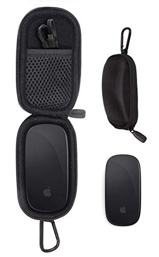 CaseSack Case for Apple Magic Mouse 1 and Magic Mouse 2, Strong Travel Carrying Case, Mesh Accessories Pocket, Detachable Wrist Strap (Ballistic Black)