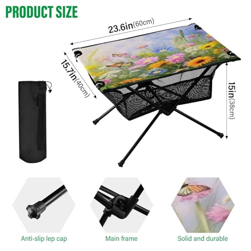 Mesa de Camping Plegable GOODOLD Portable con Bolsa de Transporte, Diseño Fácil de Plegar, Mesa Ideal para Playa, Picnic y BBQ miniatura 3