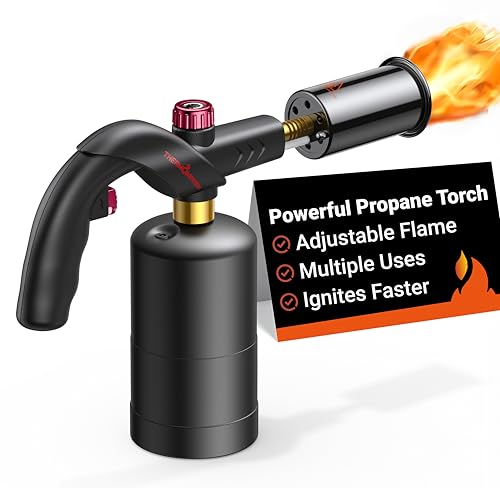 Image of ThermoMaven Professional Culinary Torch - Perfect for Sous Vide, Charcoal Ignition, and Kitchen Cooking - Propane Blow Torch (No Tank Included), Violet