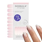 DOONAILS® UV Gel Strips Baby Boomer Rosa-Weiß Ombré – Nagelfolie UV härtend, 20 Strips für 2 Maniküren – Bis zu 3 Wochen Halt, HEMA-frei & vegan, Salonqualität